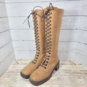 Zodiac Tall Lace Up Block Heel Boots